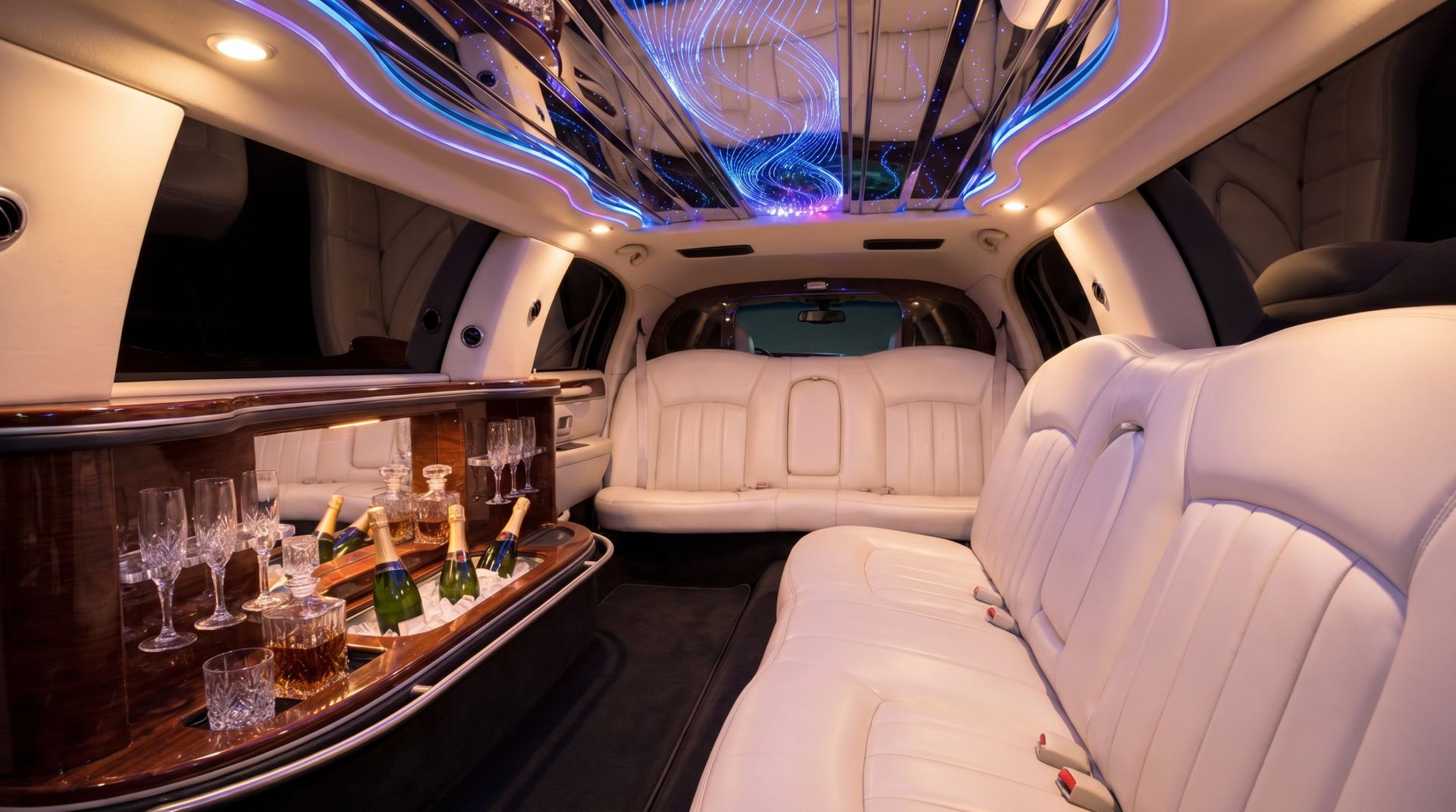 Limousine interior for prom and homecoming groups